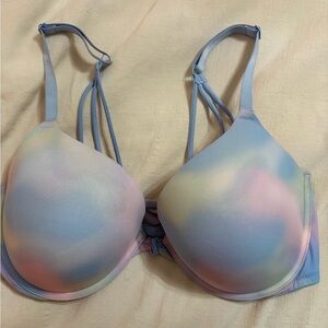 PINK VS Wear Everywhere Push Up Bra 36DD Pastel Tie-Dye